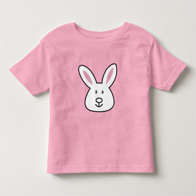 Pastel Pink Cute Easter Bunny Illustration Toddler T-Shirt (Front)