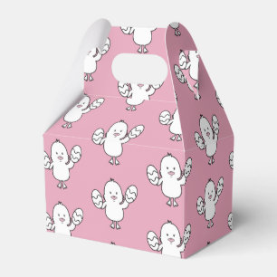 Pastel Pink Cute Easter Chick & Eggs Pattern Favour Box