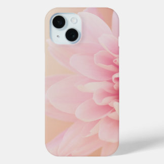 Pastel Pink Dahlia Macro Floral Photography iPhone 15 Case