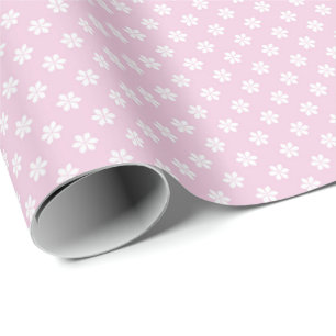 Pastel Pink Daisy Flower Pattern Gift Wrap