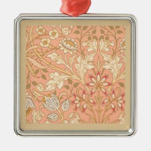 Pastel Pink Decorative Flowers  Metal Ornament