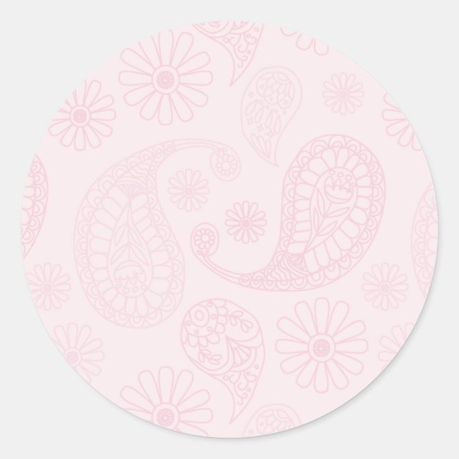 Pastel Pink Design Classic Round Sticker (Front)