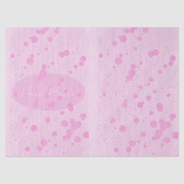 Pastel Pink Dots Craft Hand Made or Thank you Tissue Paper (Front)
