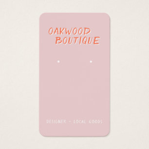 Pastel Pink Earrings Jewelry Display Card