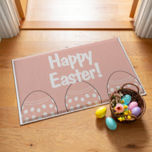 Pastel Pink Easter Egg Welcome Mat