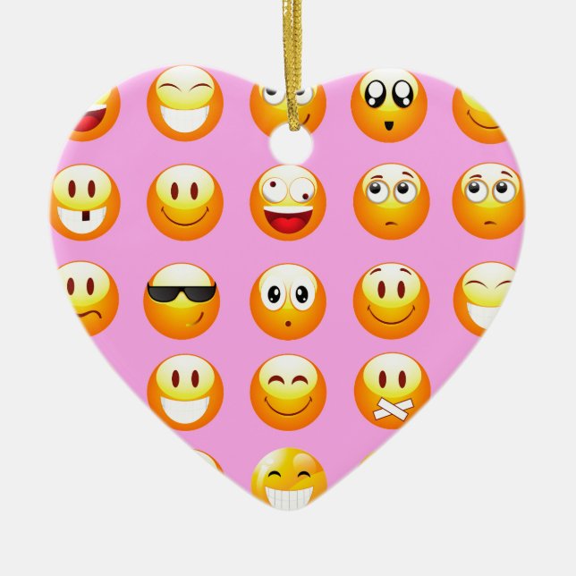 pastel pink emoji ceramic ornament (Front)