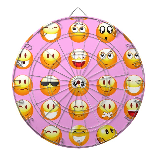 pastel pink emoji dartboard (Front)