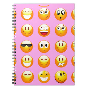 pastel pink emoji notebook