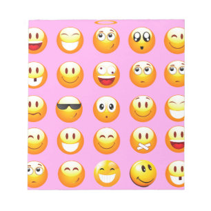 pastel pink emoji notepad