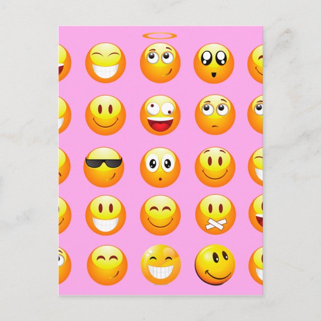 pastel pink emoji postcard (Front)