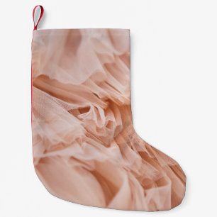 Pastel Pink Fabric: Elegant Textures. Small Christmas Stocking
