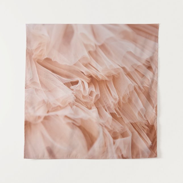 Pastel Pink Fabric: Elegant Textures. Tapestry (Front)