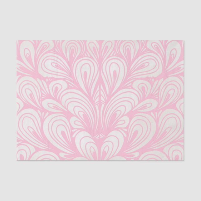 Pastel Pink Feather Decoupage Tissue Paper (Front)