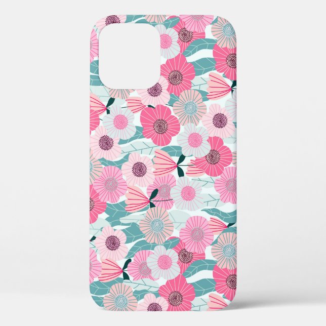 Pastel Pink Floral Abstract Pattern Case-Mate iPhone Case (Back)