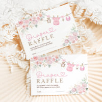 Pastel Pink Floral Baby Girl Clothes Diaper Raffle