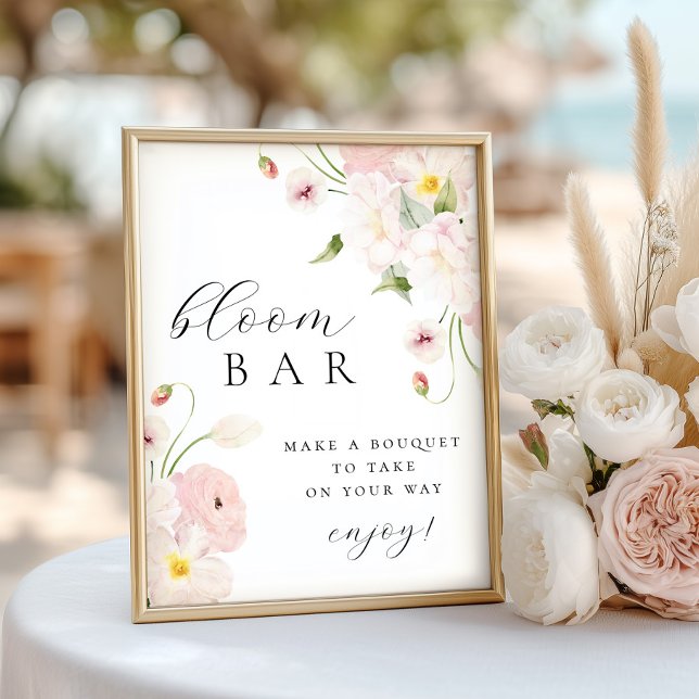 Pastel Pink Floral Bouqet Bar  Poster (Creator Uploaded)