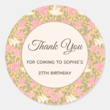 Pastel Pink Floral Dove Pattern
