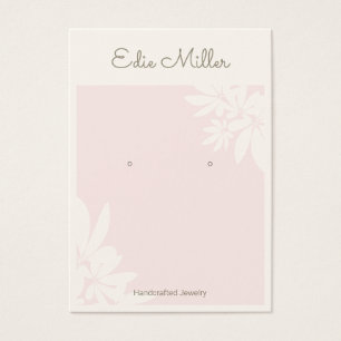 Pastel Pink Floral Script Font Earring Jewellery