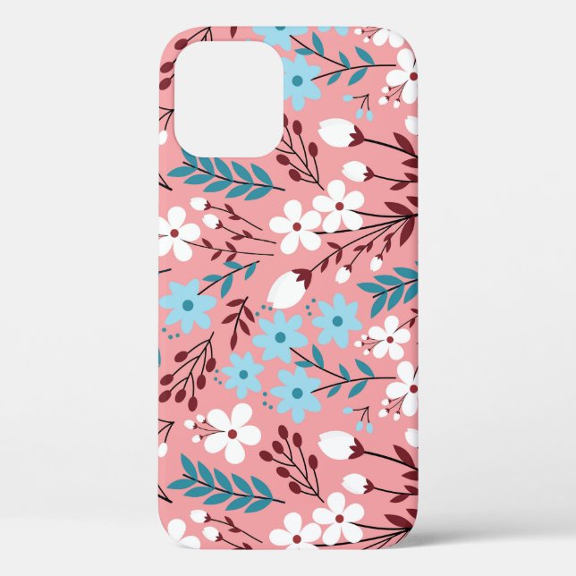 Pastel Pink Floral Seamless Pattern. Case-Mate iPhone Case (Back)