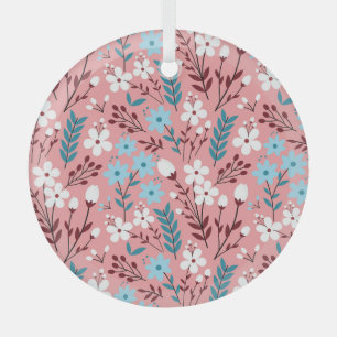Pastel Pink Floral Seamless Pattern. Glass Tree Decoration