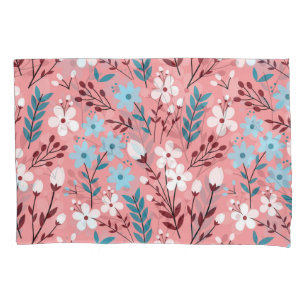 Pastel Pink Floral Seamless Pattern. Pillowcase