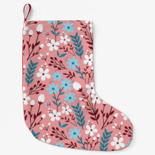 Pastel Pink Floral Seamless Pattern. Small Christmas Stocking