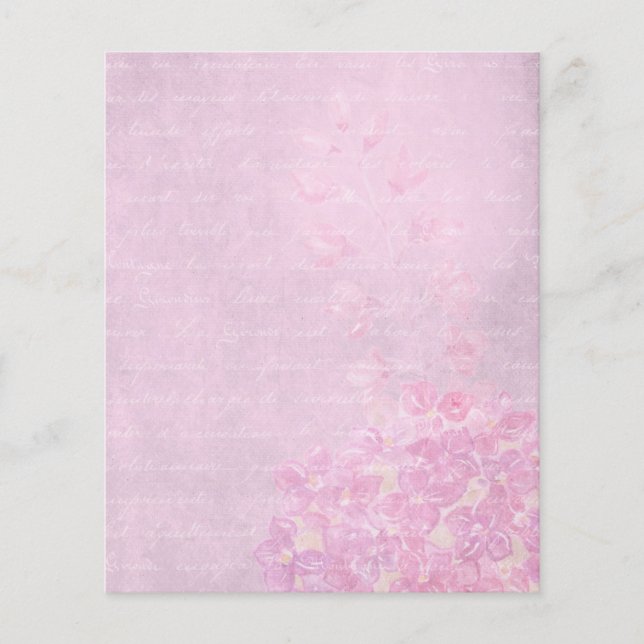 Pastel Pink Floral & Text Scrapbook Ephemera (Front)
