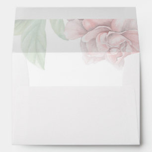 Pastel Pink Floral Wedding Envelope