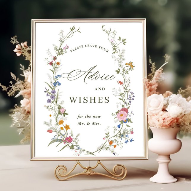 Pastel Pink Floral Wildflower Advice & Wishes Poster (Creator Uploaded)