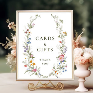 Pastel Pink Floral Wildflower Cards and Gifts Poster