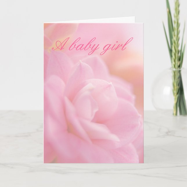 Pastel pink flower ... baby girl card (Front)