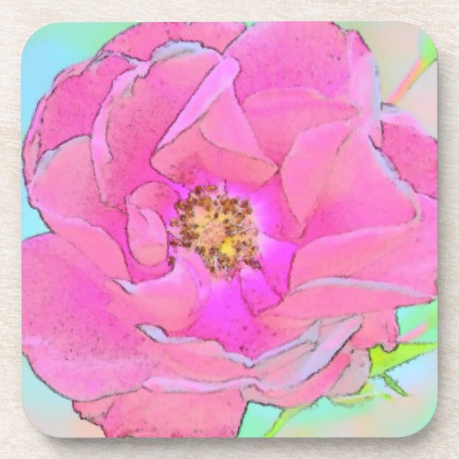 Pastel Pink Flower Coaster (Front)