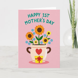 Pastel Pink Flower Pot Card