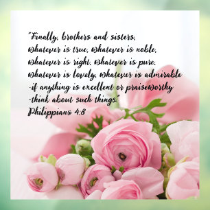 Pastel Pink Flowers Bible Verse