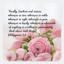 Pastel Pink Flowers Bible Verse