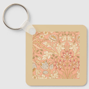 Pastel Pink Flowers Key Ring
