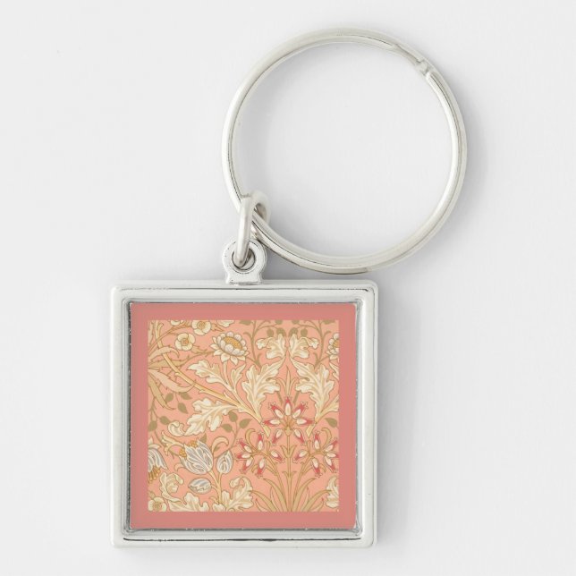 Pastel Pink Flowers Key Ring (Front)