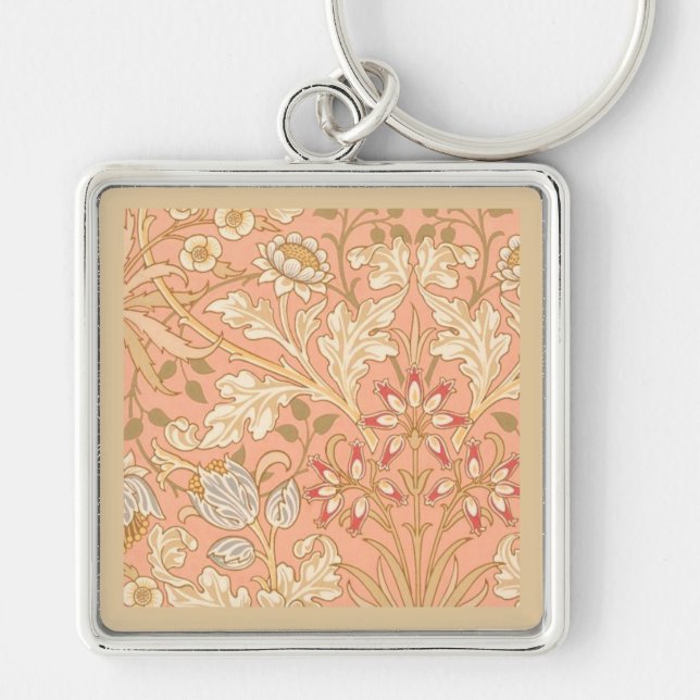 Pastel Pink Flowers Key Ring (Front)