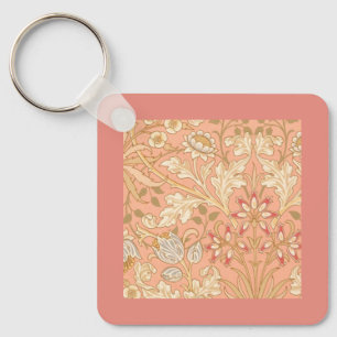 Pastel Pink Flowers Key Ring