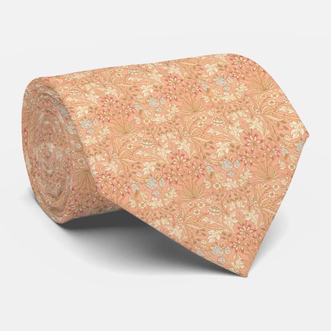 Pastel Pink Flowers Tie (Rolled)