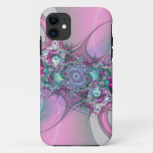 pastel pink fractal art iphone case