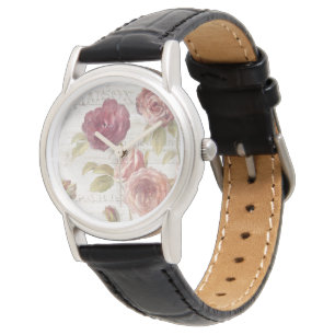 Pastel Pink French Roses Watch