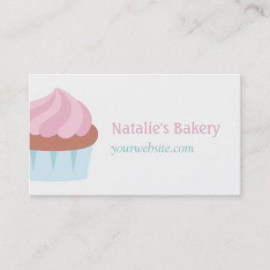 Pastel Pink Frosting Cupcake Bakery Pastry Cake Business Card