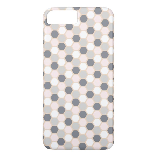 Pastel Pink Geometric Hexagon iPhone 7 PLUS + Case (Back)