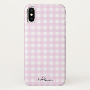 Pastel Pink Gingham Personalised Phone Case