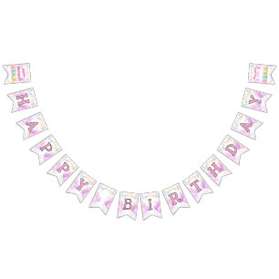 Pastel Pink Girl Festive Birthday Party Bunting