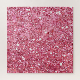 Pastel Pink Glitter Jigsaw Puzzle