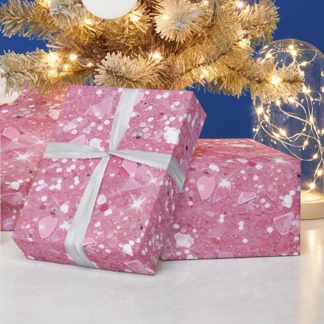 Pastel Pink Glitter  Wrapping Paper (Holidays)