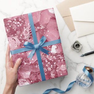 Pastel Pink Glitter Wrapping Paper