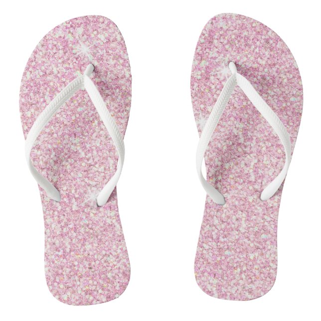 Pastel Pink Glitz and Glam   Thongs (Footbed)